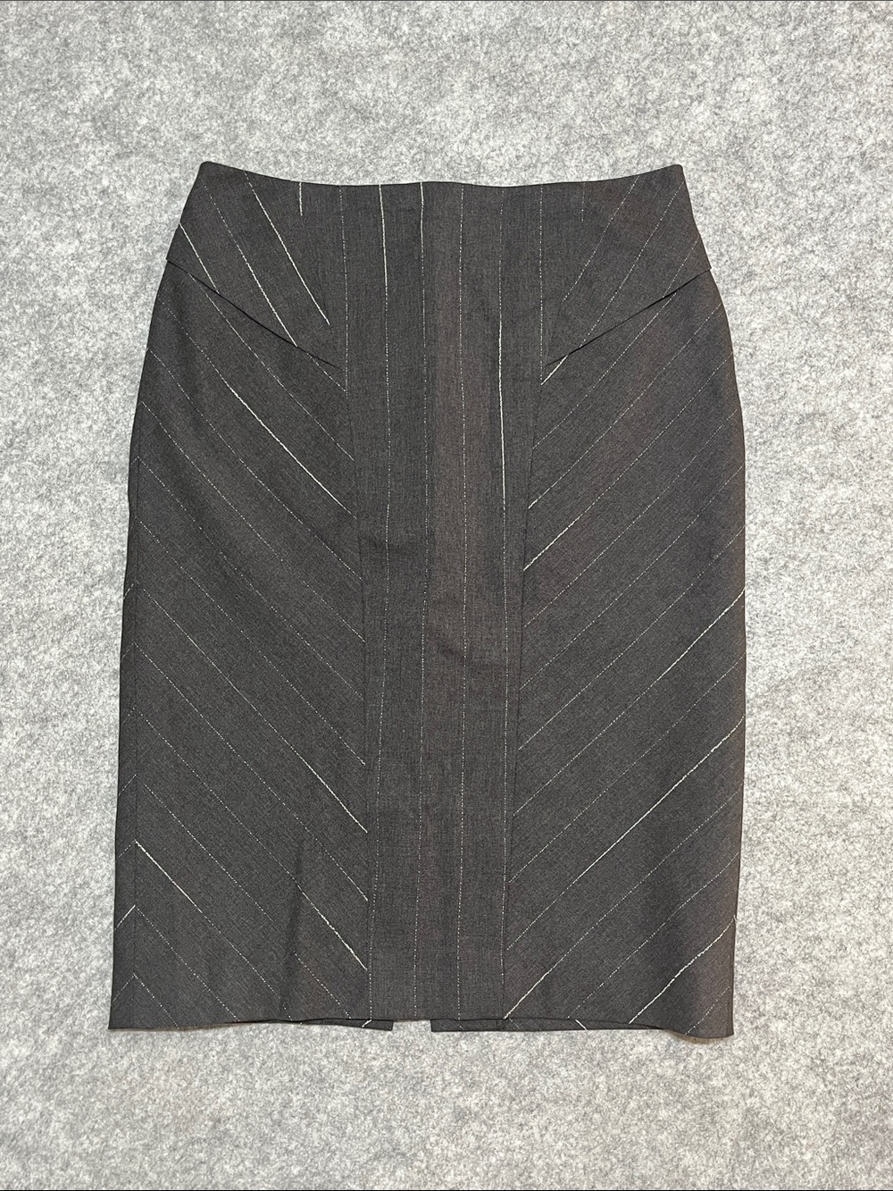 Misura by Joeffer Caoc Classic Grey Pinstripe Pencil Skirt